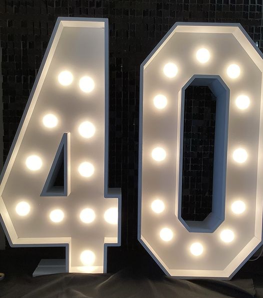 Party Rental Light Up  Marquee Numbers