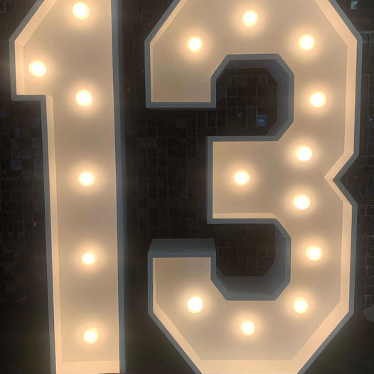 Party Rental Light Up  Marquee Numbers