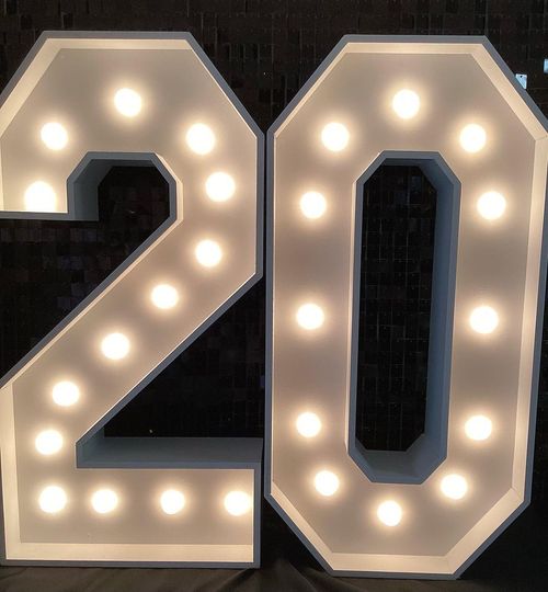 Party Rental Light Up  Marquee Numbers