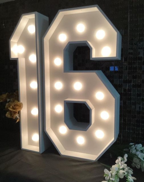 Party Rental Light Up  Marquee Numbers