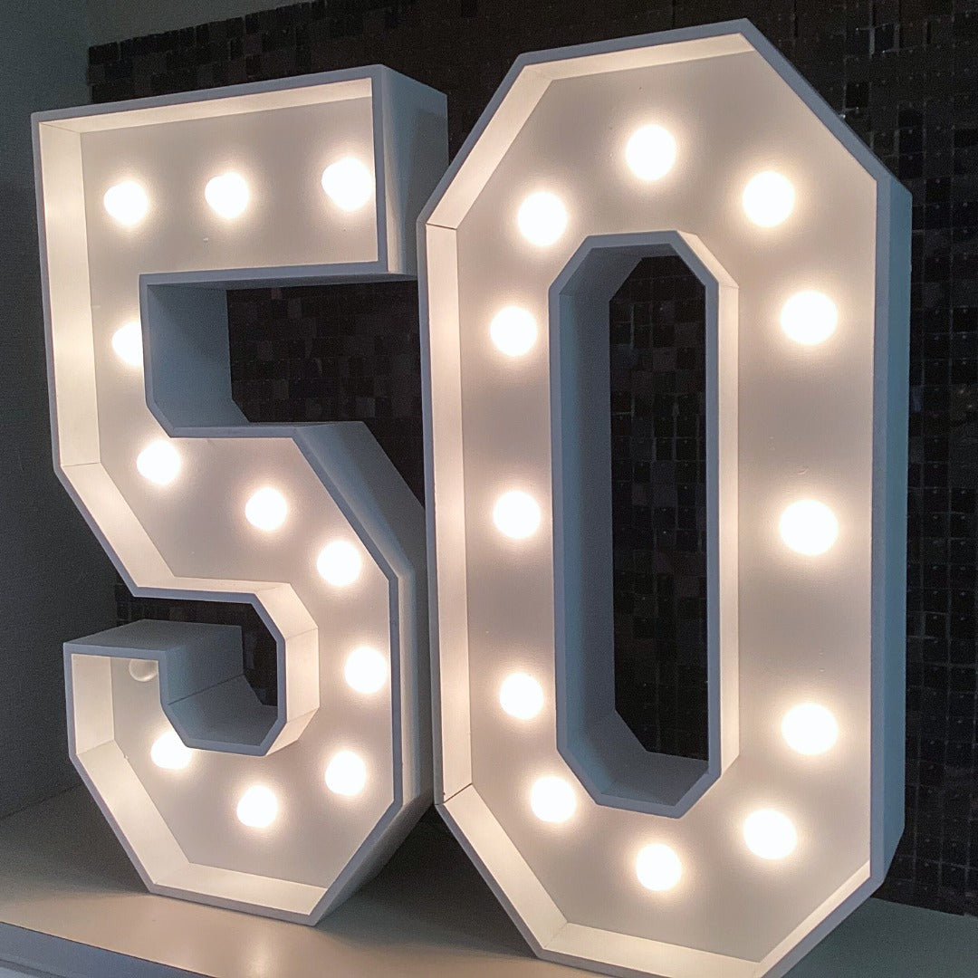 Party Rental Light Up  Marquee Numbers